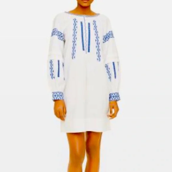 white christmas dresses Women Size 6 Club Monaco Navy Embroidered Dress main image 1